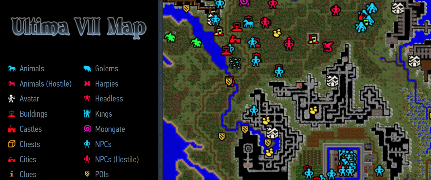 A preview image for the interactive video game map website